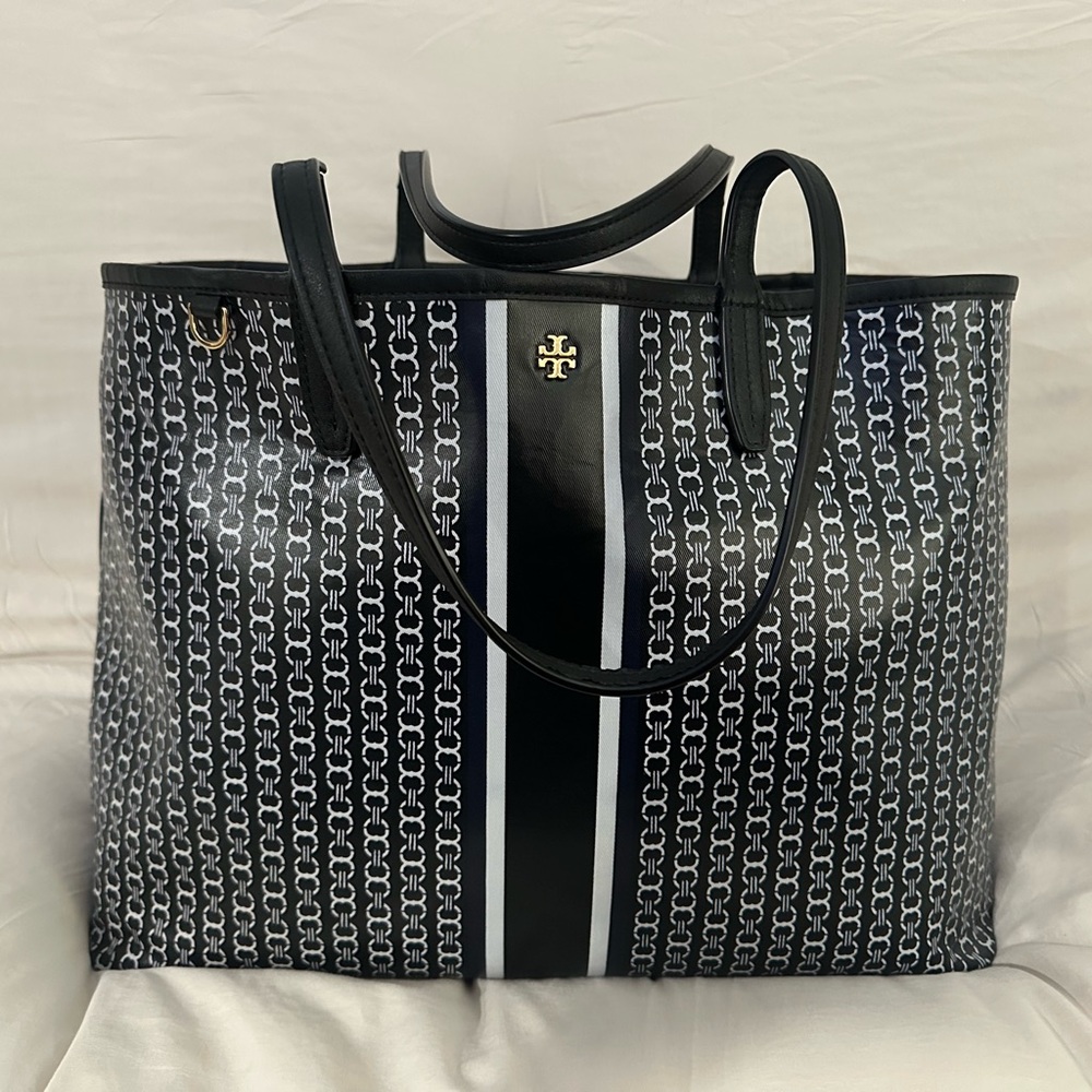 Tory Burch Black and White Patterned Tote